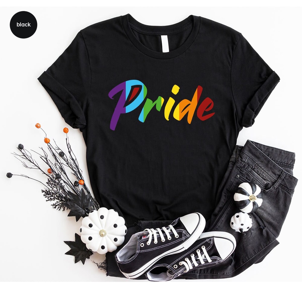 Pride T-Shirt, Pride Gifts, Rainbow Graphic Tees, Lesbian Gifts, Trans Pride Shirt, Gay Pride Outfit, LGBTQ Awareness, Womens Vneck Tshirts - 6.jpg