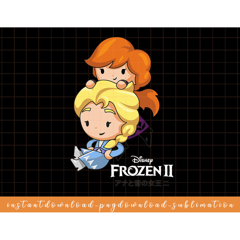 Disney Frozen 2 Elsa and Anna Chibi Japanese png, sublimate, digital download.jpg