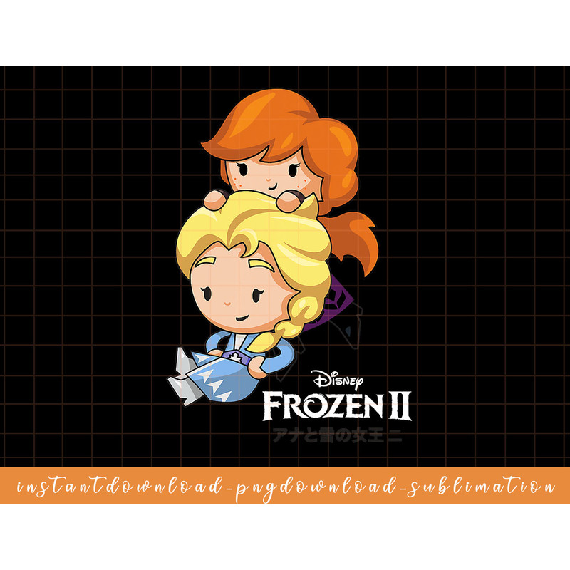 Disney Frozen 2 Elsa and Anna Chibi Japanese png, sublimate, digital download.jpg