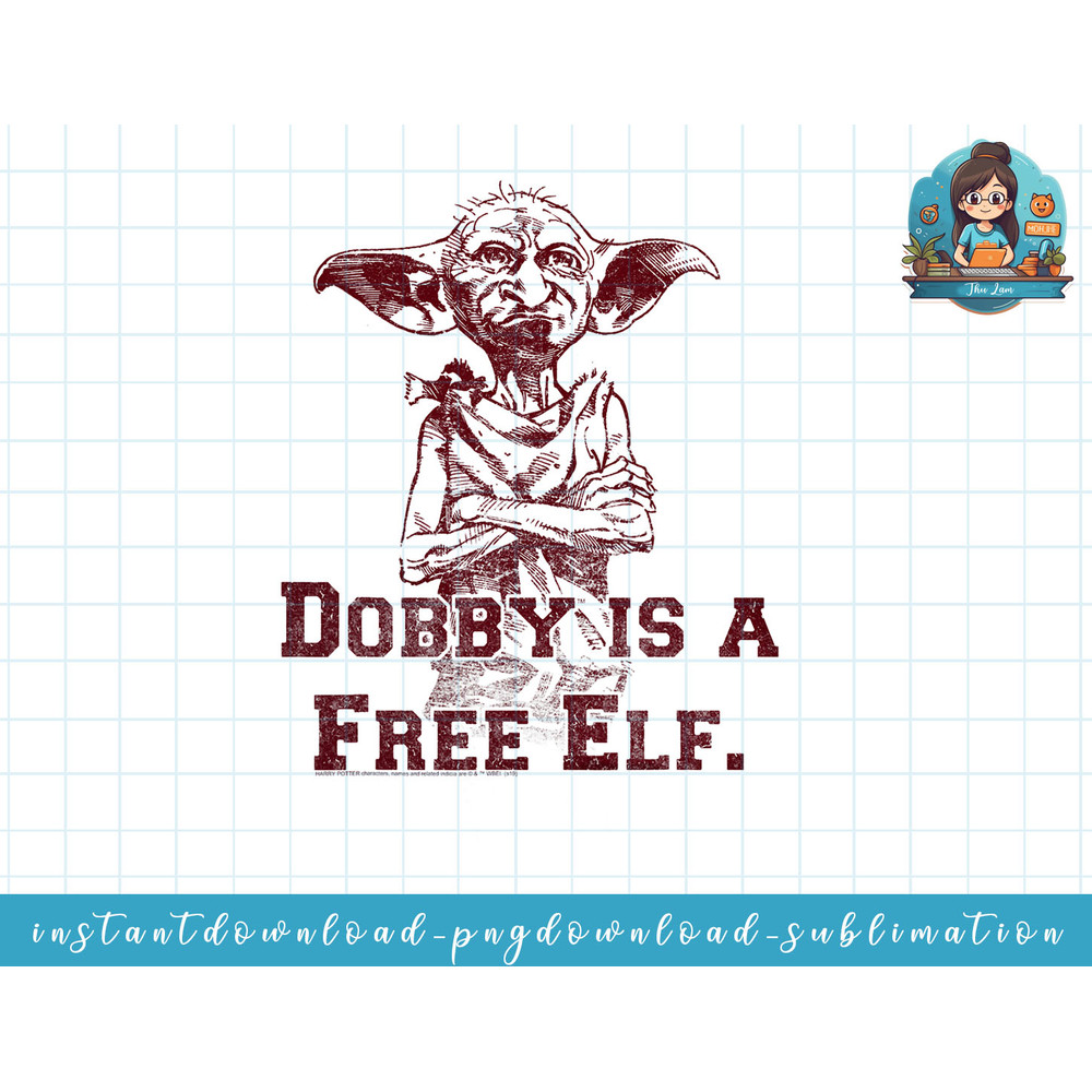 Harry Potter Dobby Is A Free Elf png, sublimate, digital download.jpg