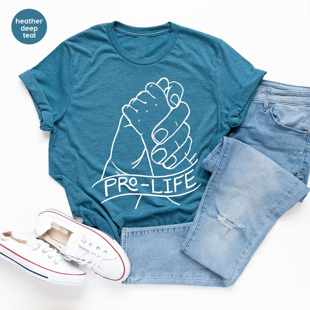 Pro Life Sweatshirt, Choice Life Shirt, Save The Babies Shirt, Christian Tshirt, Mom and Baby Hands Tee, Conservative Tshirts, Anti Abortion - 4.jpg