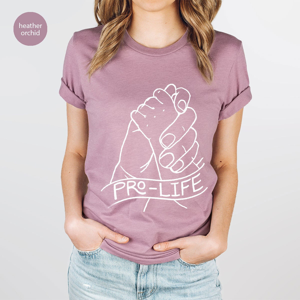 Pro Life Sweatshirt, Choice Life Shirt, Save The Babies Shirt, Christian Tshirt, Mom and Baby Hands Tee, Conservative Tshirts, Anti Abortion - 5.jpg