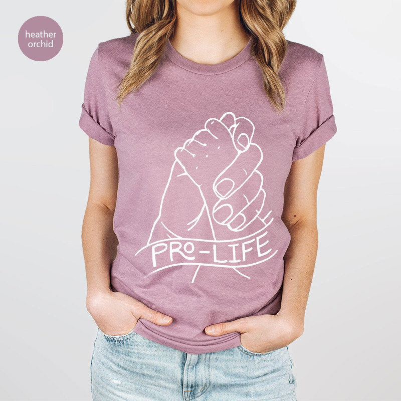 Pro Life Sweatshirt, Choice Life Shirt, Save The Babies Shirt, Christian Tshirt, Mom and Baby Hands Tee, Conservative Tshirts, Anti Abortion - 5.jpg