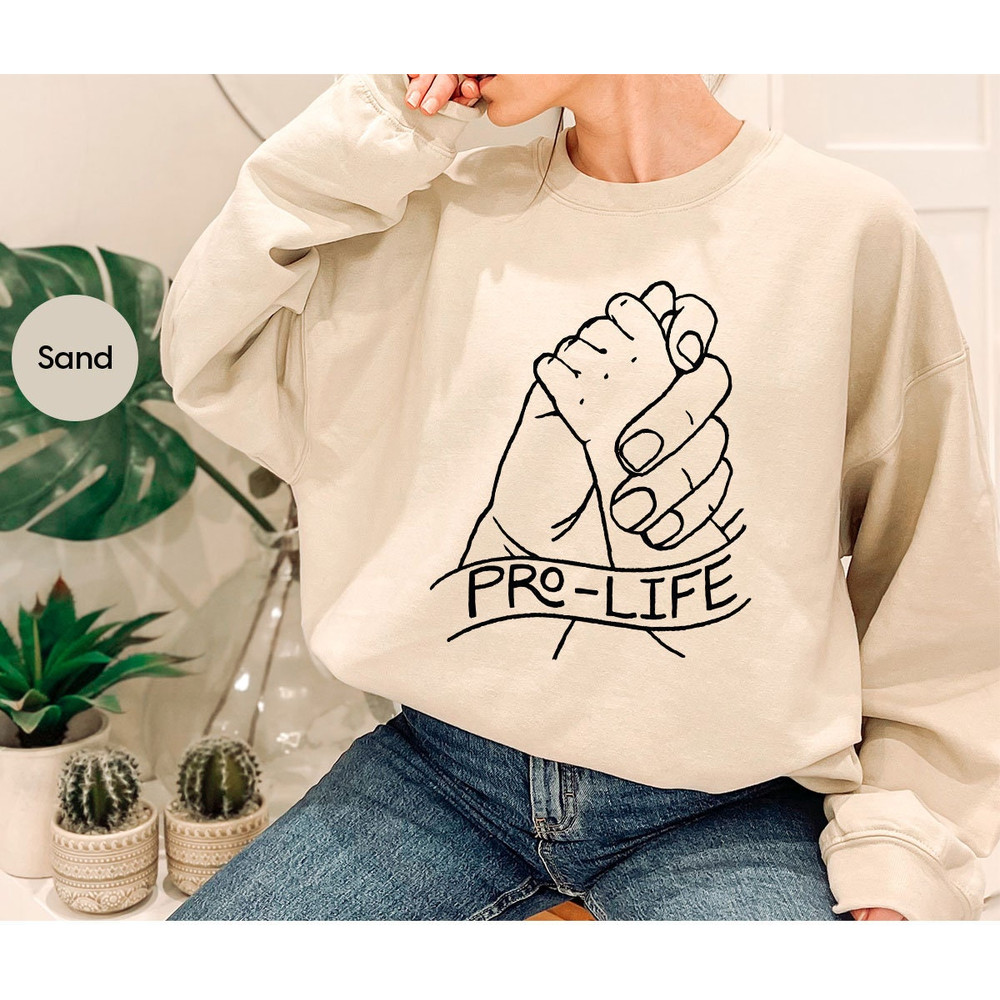 Pro Life Sweatshirt, Choice Life Shirt, Save The Babies Shirt, Christian Tshirt, Mom and Baby Hands Tee, Conservative Tshirts, Anti Abortion - 7.jpg