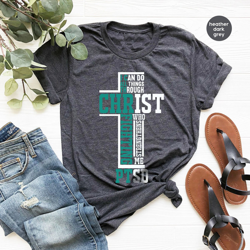 PTSD Awareness Gift, Warrior Graphic Tees, Christian Shirt, PTSD Support TShirt, Faith Outfit, Post-Traumatic Stress Disorder, Mental Health - 2.jpg