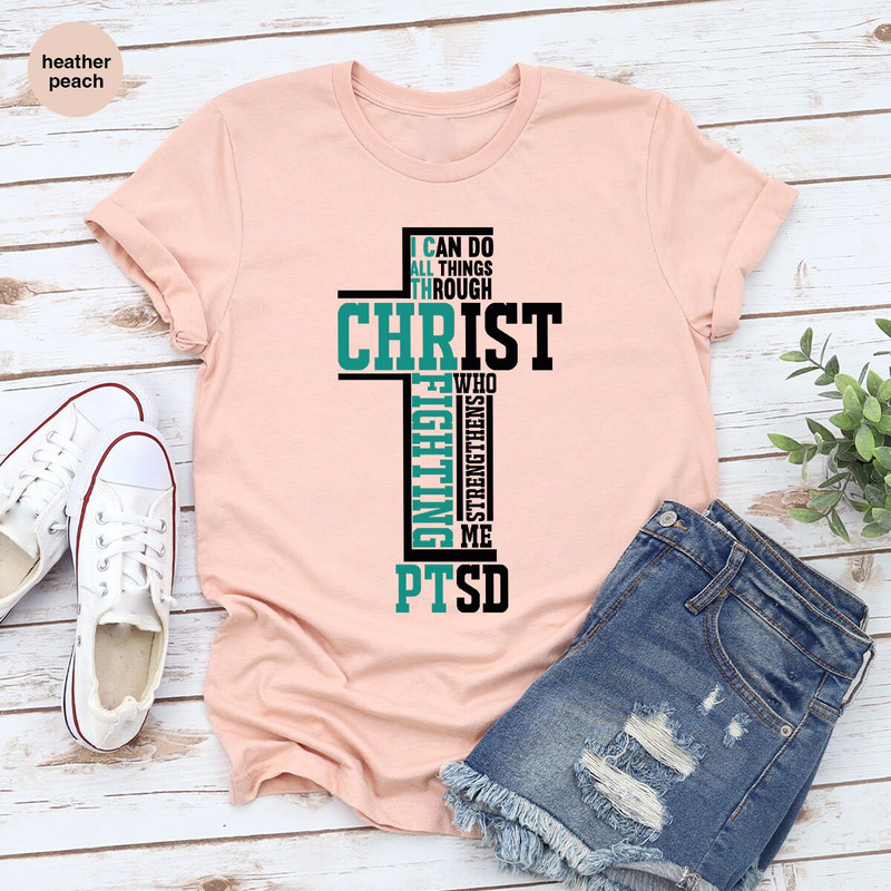 PTSD Awareness Gift, Warrior Graphic Tees, Christian Shirt, PTSD Support TShirt, Faith Outfit, Post-Traumatic Stress Disorder, Mental Health - 6.jpg