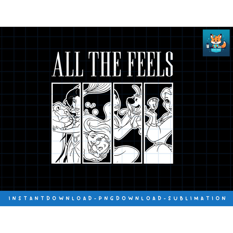 Disney Princess All The Feels Stamp Portrait Panels png, sublimate, digital print.jpg