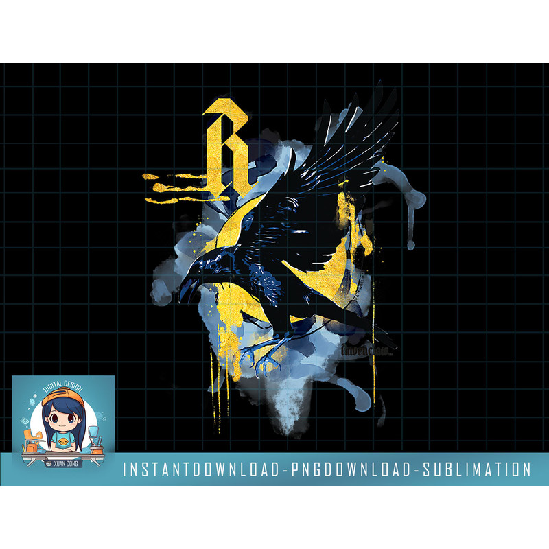 Harry Potter Deathly Hallows 2 Ravenclaw Paint Splatter Logo png, sublimate, digital download.jpg