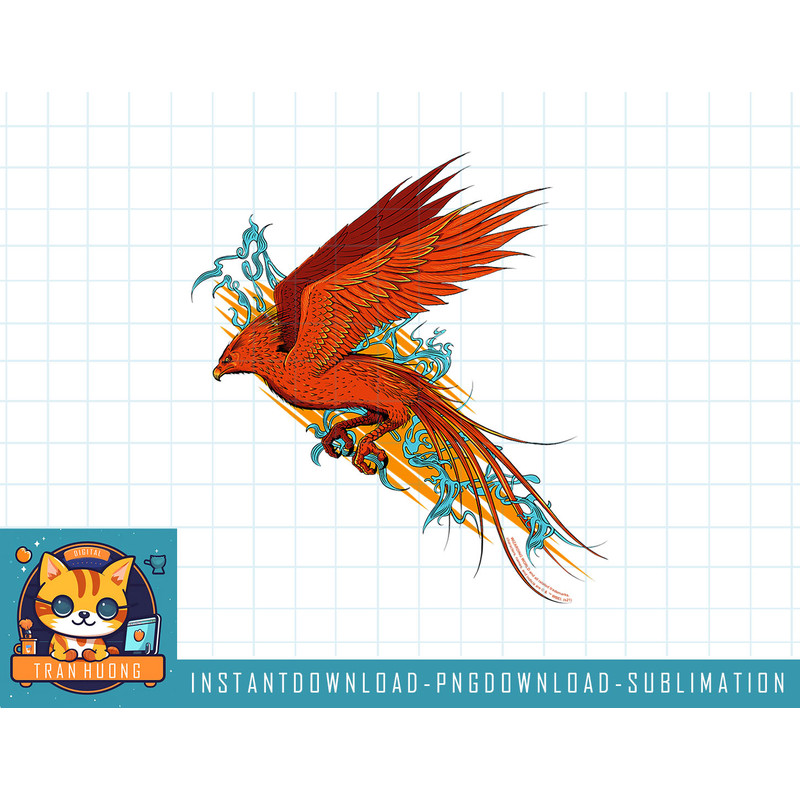 Harry Potter Fawkes the Phoenix in Flight png, sublimate, digital download.jpg