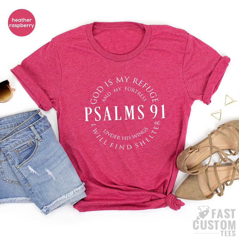 Religious Gift, Christian T Shirt, Christian Clothing, Bible Verse Shirt, Jesus Shirt, Religious Shirt, Jesus Love Tee, Psalms 91 T Shirt - 7.jpg