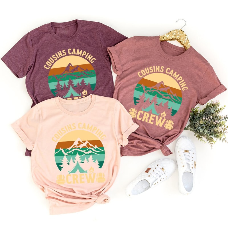 Retro Cousins Camping Crew Graphic Shirt, Vintage Camp Graphic Tees for Cousins, Cousin Crew Camping Crewneck Shirts, Cousin Camp Gifts - 4.jpg