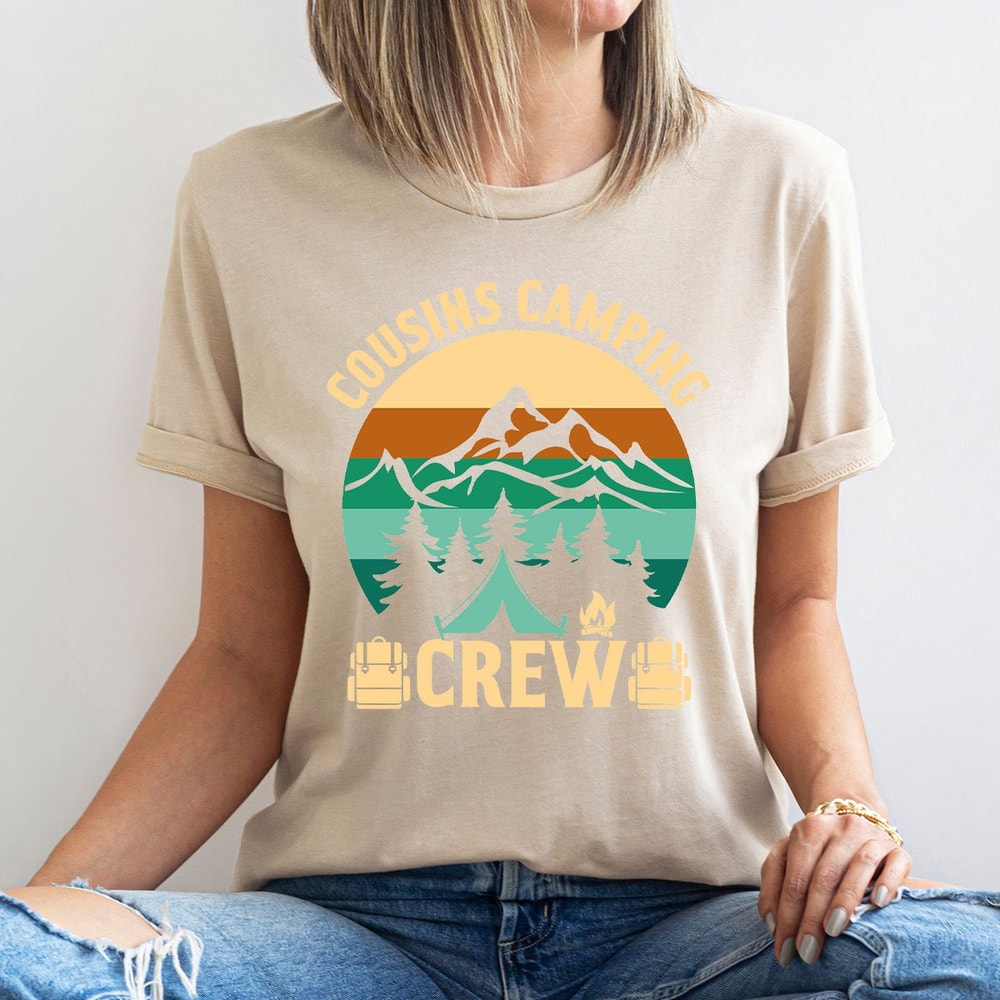 Retro Cousins Camping Crew Graphic Shirt, Vintage Camp Graphic Tees for Cousins, Cousin Crew Camping Crewneck Shirts, Cousin Camp Gifts - 5.jpg