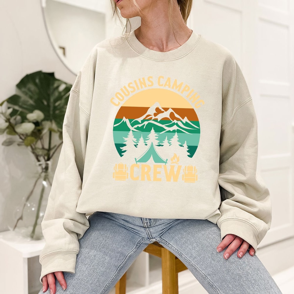 Retro Cousins Camping Crew Graphic Shirt, Vintage Camp Graphic Tees for Cousins, Cousin Crew Camping Crewneck Shirts, Cousin Camp Gifts - 6.jpg