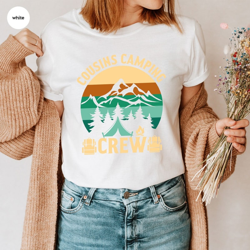 Retro Cousins Camping Crew Graphic Shirt, Vintage Camp Graphic Tees for Cousins, Cousin Crew Camping Crewneck Shirts, Cousin Camp Gifts - 7.jpg