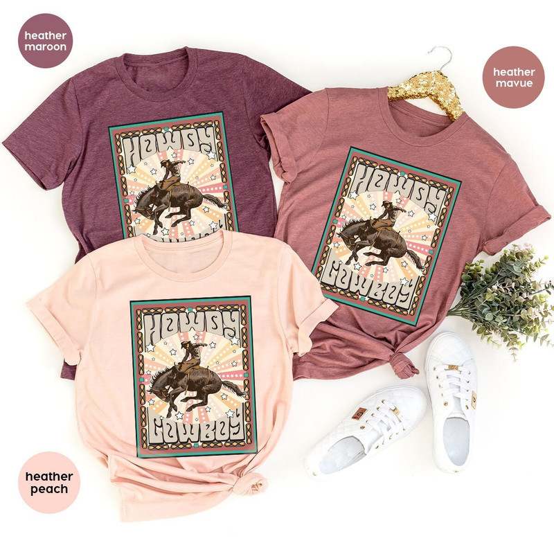 Retro Howdy T-Shirt, Country Shirts, Western Clothing, Cowboy Graphic Tees, Southern T Shirts, Vintage Rodeo T Shirt, Gift for Her - 2.jpg