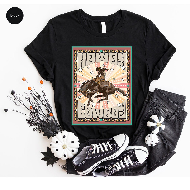 Retro Howdy T-Shirt, Country Shirts, Western Clothing, Cowboy Graphic Tees, Southern T Shirts, Vintage Rodeo T Shirt, Gift for Her - 6.jpg