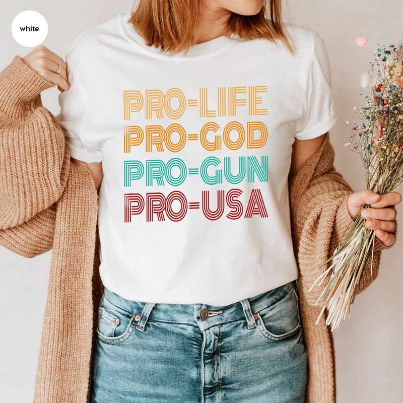 Retro Patriotic Shirt, Vintage Pro Life TShirt, Christian Shirts, American Crewneck Sweatshirt, Conservative Gifts for Her, Republican Shirt - 4.jpg