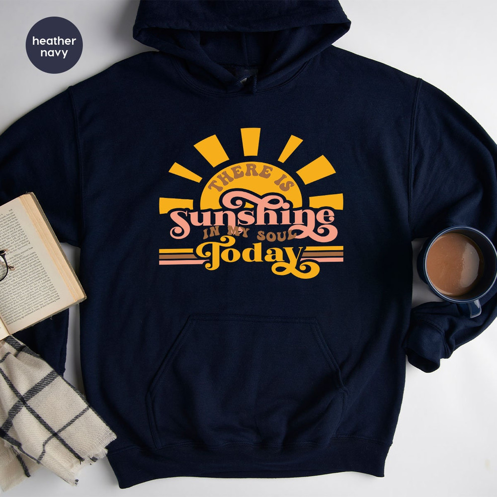 Retro There is Sunshine in My Soul Today Sweatshirts for Women, Boho Hippie Sunshine Beach Summer Long Sleeve Shirts, Aesthetic Summer Girls - 2.jpg