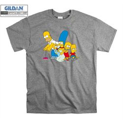the simpsons family donut t shirt art cartoon t-shirt tshirt s-m-l-xl-xxl-3xl-4xl-5xl oversized men women unisex 4910