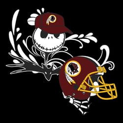 jack skellington fan washington redskins,nfl svg, football svg, silhouette svg fies