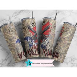 live free world tour 20 oz skinny tumbler wrap, patriotic wrap
