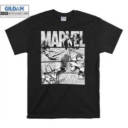 marvel avengers retro black and white comic t shirt hoodie hoody t-shirt tshirt s-m-l-xl-xxl-3xl-4xl-5xl oversized men w