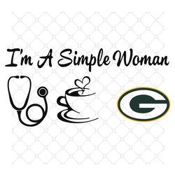 i am a simple woman packers svg, sport svg, gree