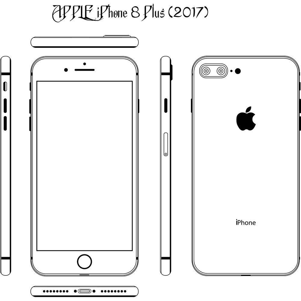 APPLE iPhone 8 Pius (2017)LINE ART VECTOR FILE.jpg