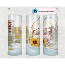 20 oz skinny tumbler sublimation fish like a girl wrap