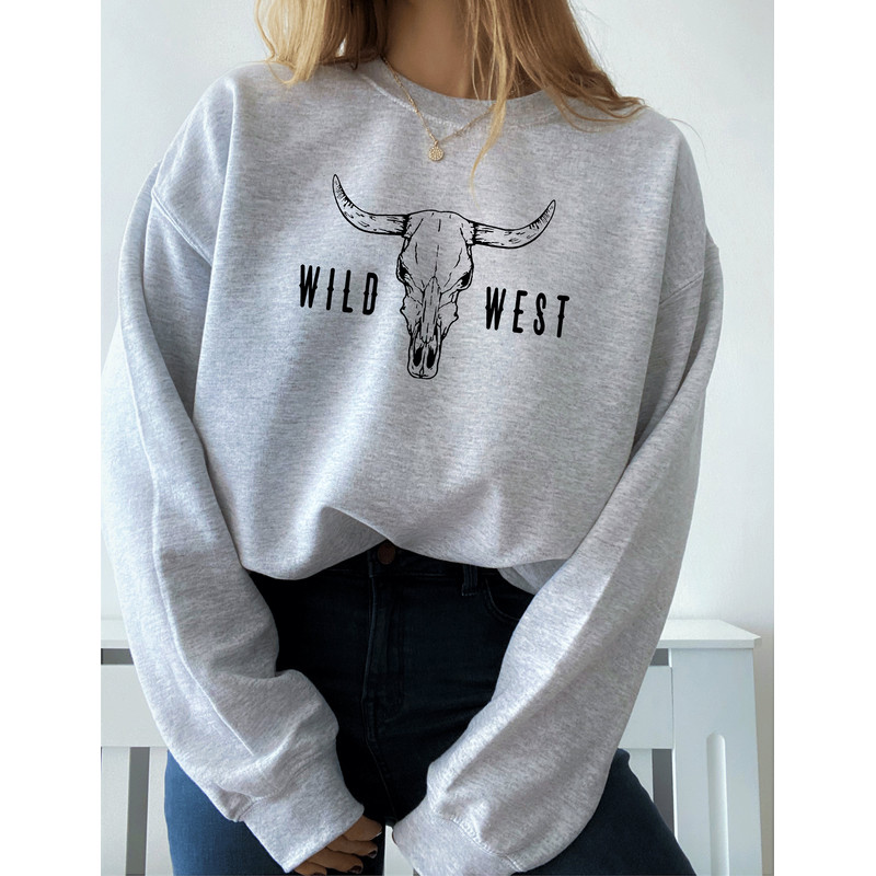 Boho Cow Skull SweatShirt, Wild west Sweatshirt, Western Graphic Tee, Cowgirl Shirt, Bull Skull Shirt, Southwest Shirt, Western Clothing - 3.jpg