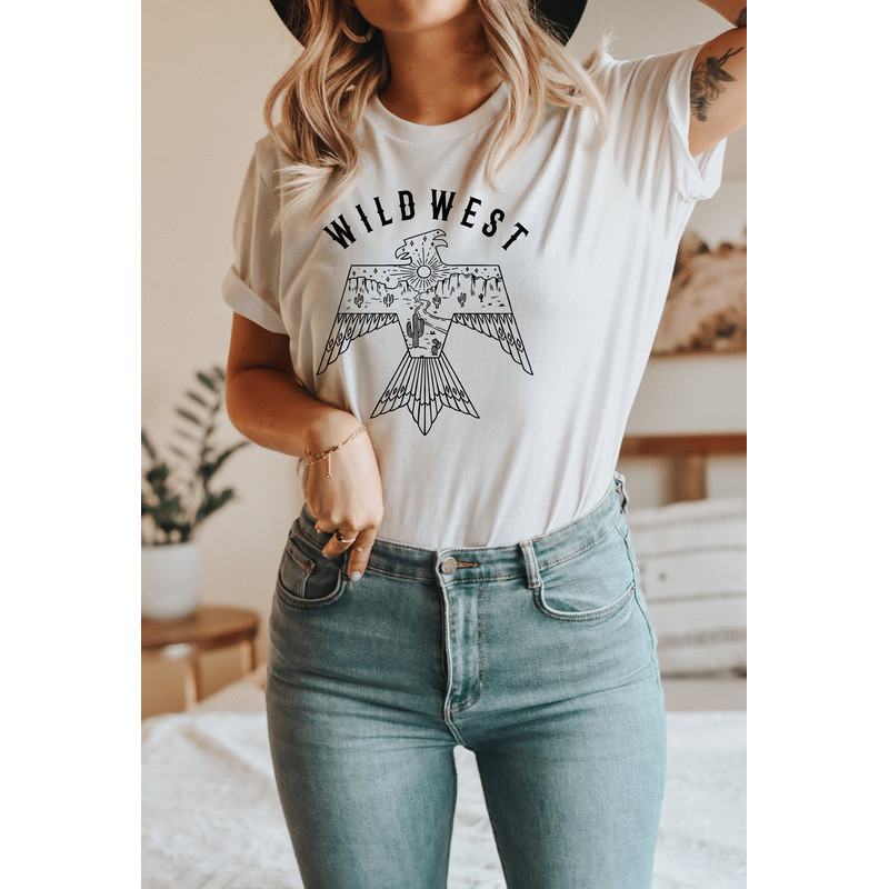 Boho Eagle Shirt, Wild west Shirt, Western Graphic Tee, desert vibes Shirt, Bachelorette Party Shirt, desert bride shirt, Western Clothing - 3.jpg