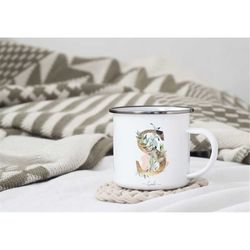 personalized name mug, golden letter cup,  cup with name , desired name mug, cup with saying,  monogram greenery mug, cu