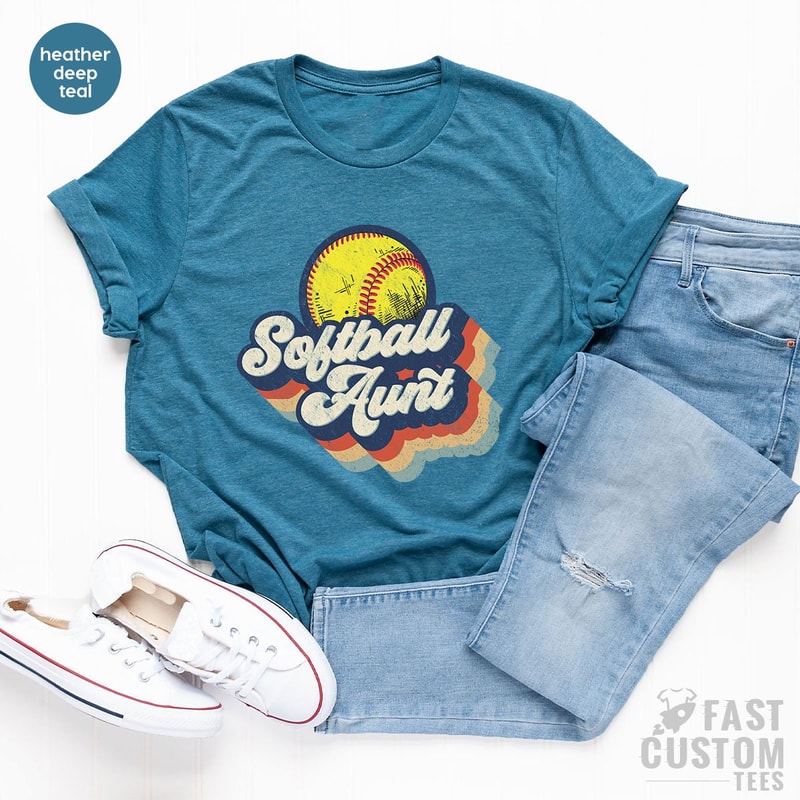 Softball Aunt T-Shirt, Retro Softball Aunt Shirt, Softball Shirt, Softball Aunt, Mother's Day Shirt, Softball Tee, Aunt Shirt, Mother's Day - 3.jpg