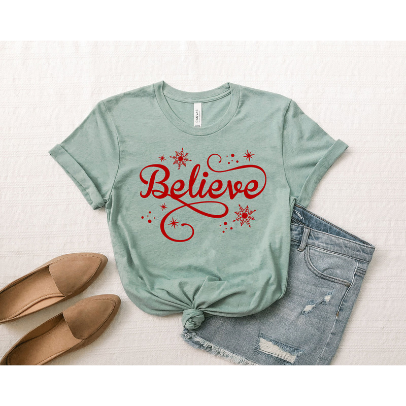 Christmas Believe Shirt, Christmas T-shirt, Christmas Family Shirt, Believe Shirt, Christmas Gift, Holiday Gift, Christmas Matching Shirt - 3.jpg