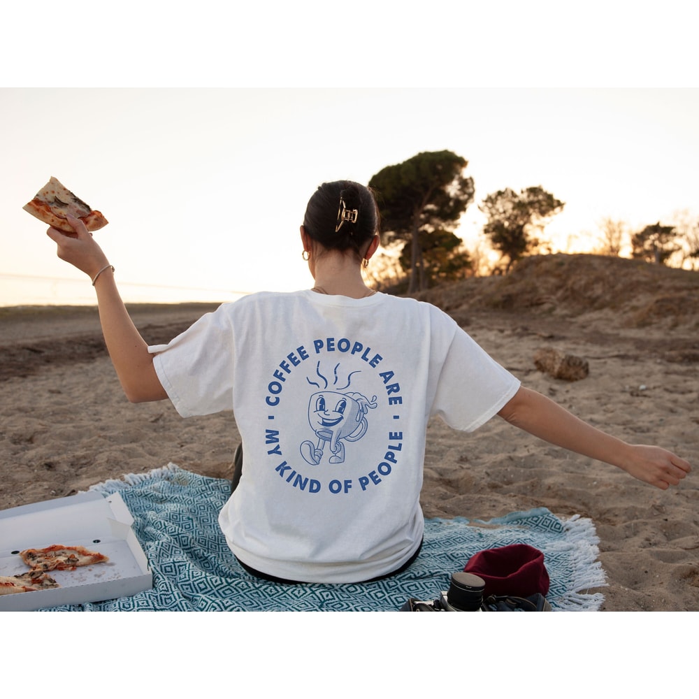 Coffee people are my kind of people Tee, Retro Boho Tee, Oversized tee, Woman Power Shirt, Retro Shirt - 1.jpg