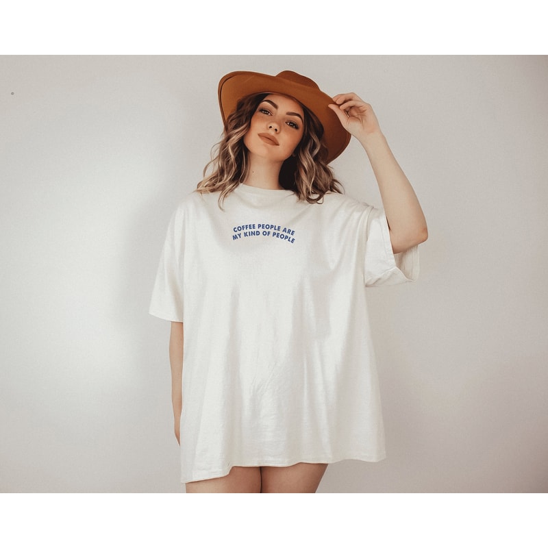 Coffee people are my kind of people Tee, Retro Boho Tee, Oversized tee, Woman Power Shirt, Retro Shirt - 2.jpg