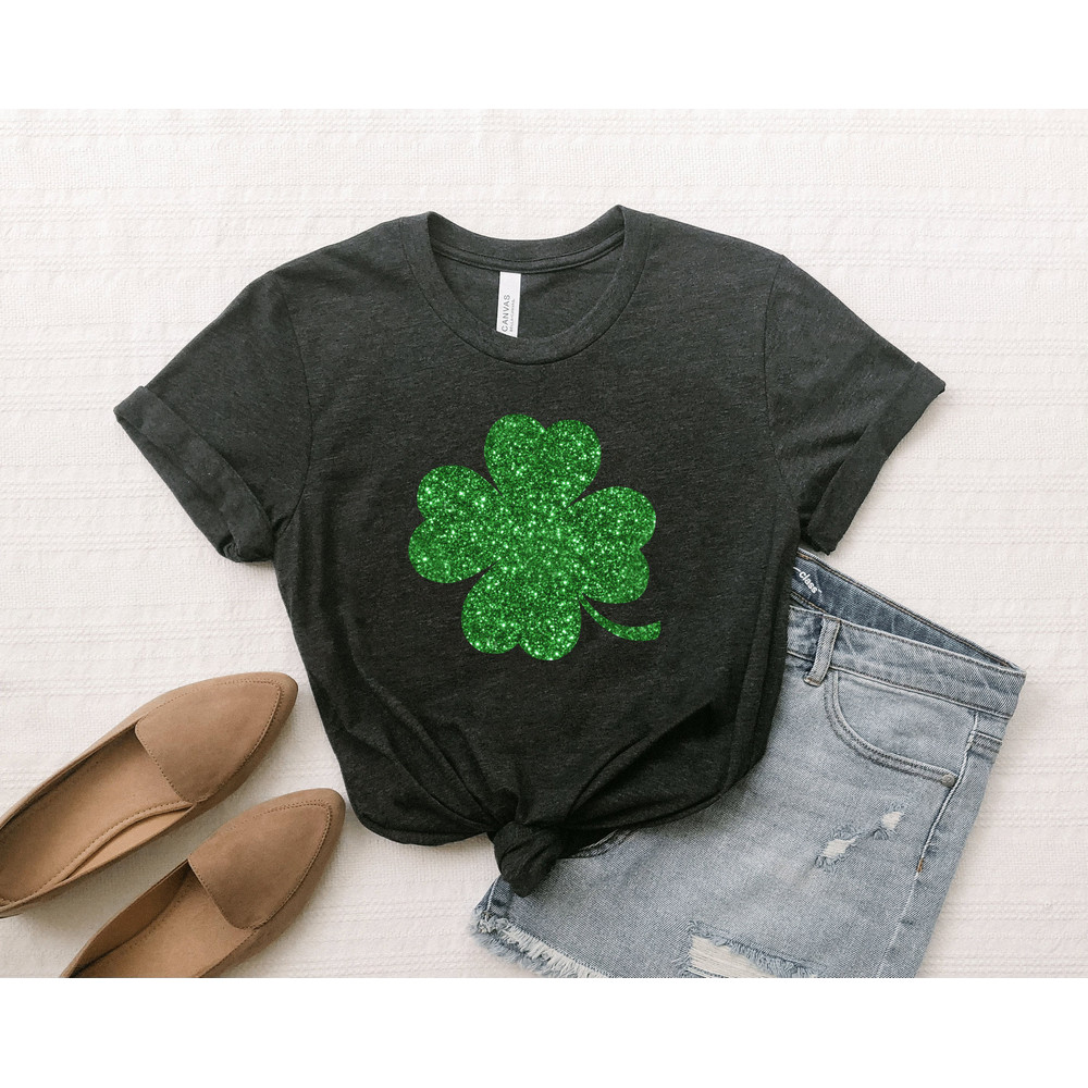 Clover tshirts, Womens st pattys shirt, glitter shamrock tee, st patricks day shirt, kids st pattys shirt, st paddys, cute st pattys shirt - 2.jpg