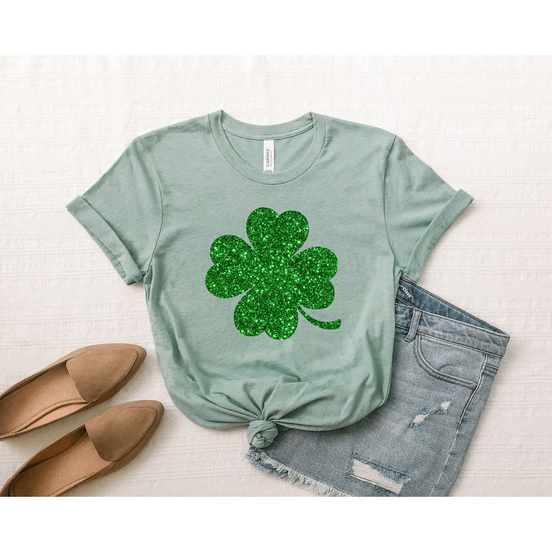 Clover tshirts, Womens st pattys shirt, glitter shamrock tee, st patricks day shirt, kids st pattys shirt, st paddys, cute st pattys shirt - 3.jpg