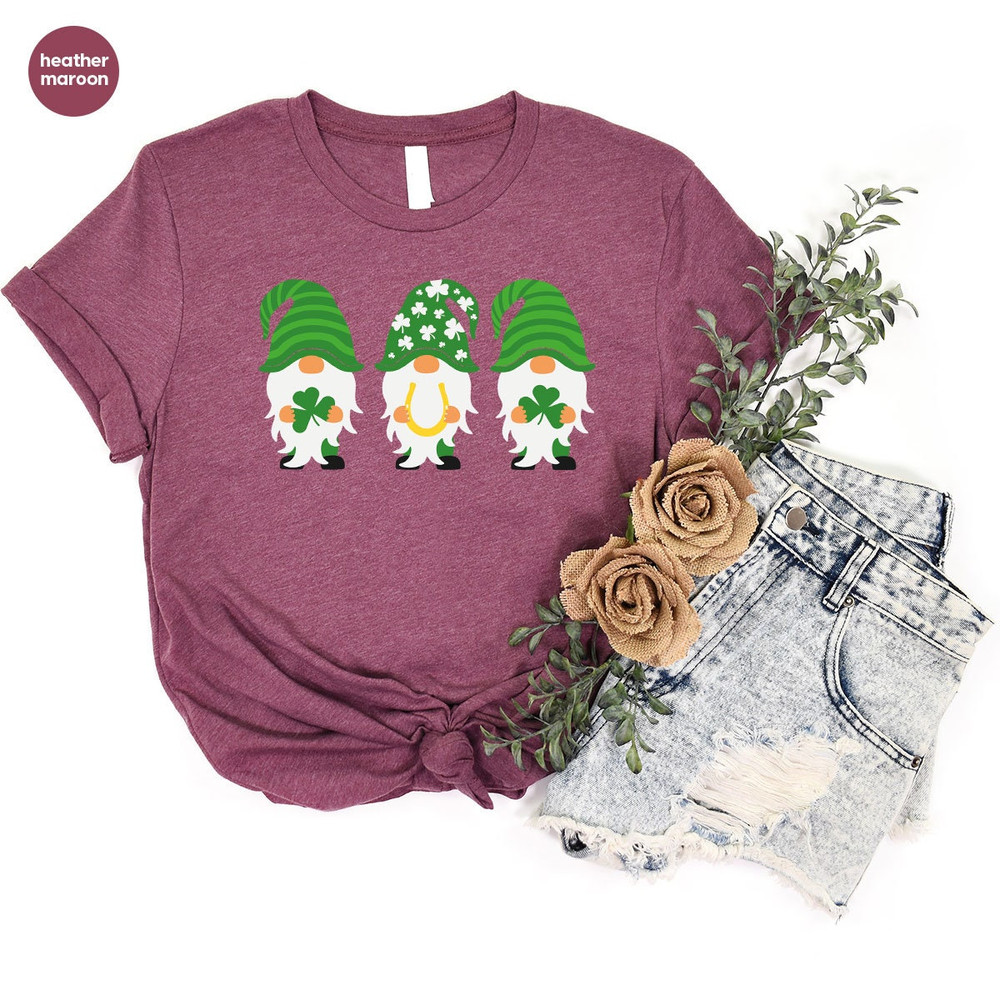 St Patricks Day Gnomes T-Shirt, Cute St Patricks Day Gifts, Vintage Crewneck Sweatshirt, Gifts for Her, Graphic Tees, Shirts for Women - 6.jpg