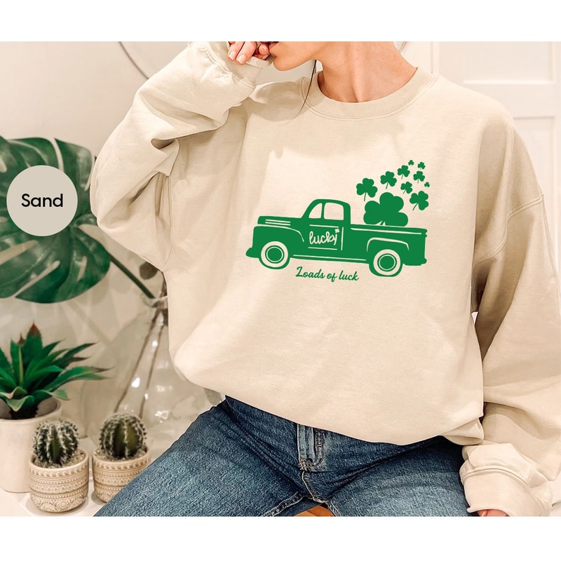 St Patricks Day Long Sleeve Shirt, Four Leaf Clover Hoodies and Sweaters, Irish Truck Sweatshirt, St Patricks Day Gift, St Patricks Hoodie - 3.jpg
