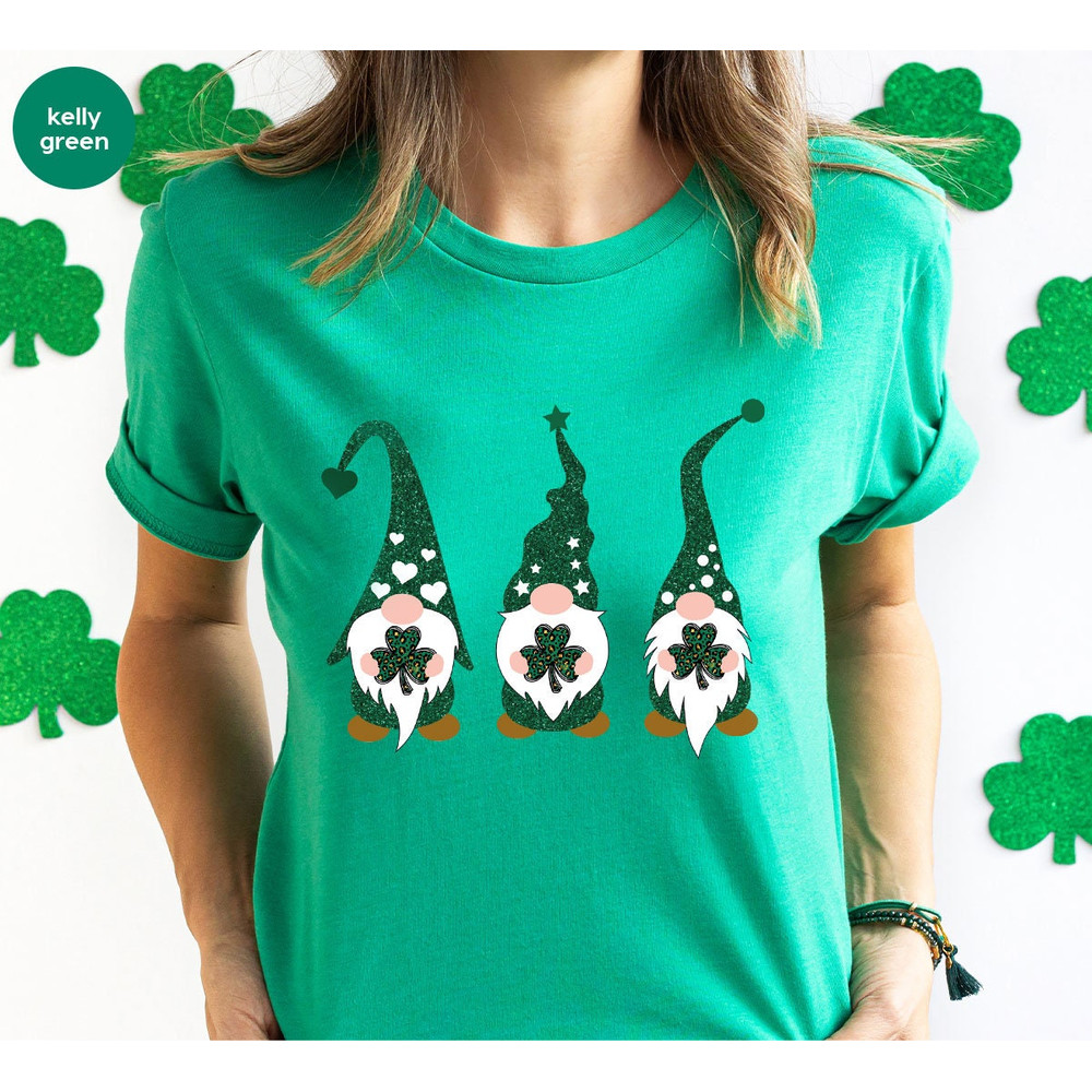St Patricks Day Shirt, Shamrock Graphic Tees, Cute Irish Kids Clothing, Gnomes Crewneck Sweatshirt, Four Leaf Clover Shirt, St Patricks Gift - 4.jpg