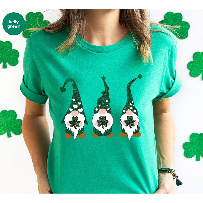 St Patricks Day Shirt, Shamrock Graphic Tees, Cute Irish Kids Clothing, Gnomes Crewneck Sweatshirt, Four Leaf Clover Shirt, St Patricks Gift - 4.jpg