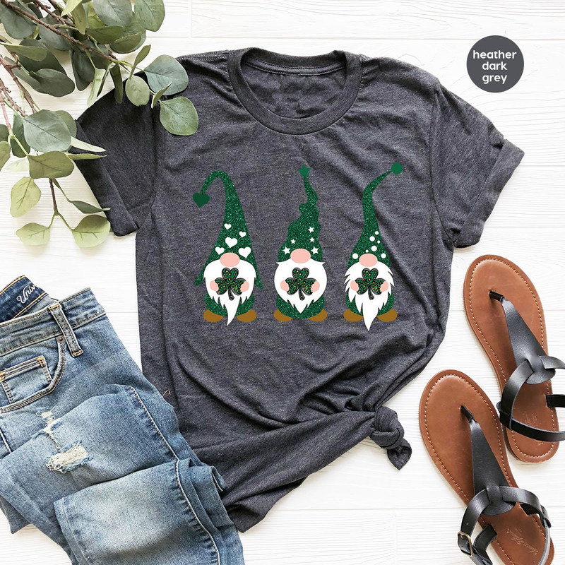 St Patricks Day Shirt, Shamrock Graphic Tees, Cute Irish Kids Clothing, Gnomes Crewneck Sweatshirt, Four Leaf Clover Shirt, St Patricks Gift - 5.jpg