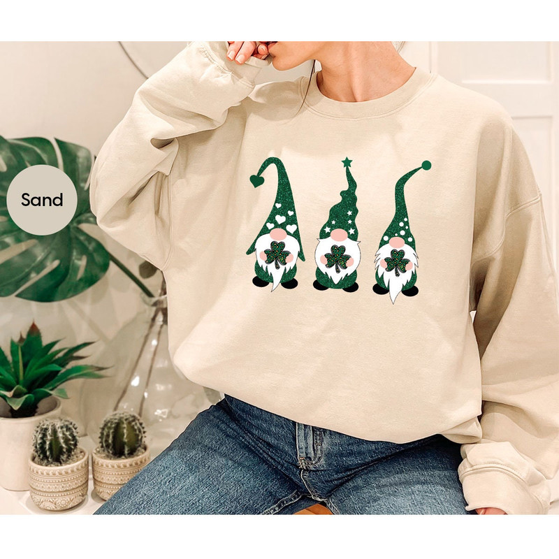 St Patricks Day Shirt, Shamrock Graphic Tees, Cute Irish Kids Clothing, Gnomes Crewneck Sweatshirt, Four Leaf Clover Shirt, St Patricks Gift - 7.jpg