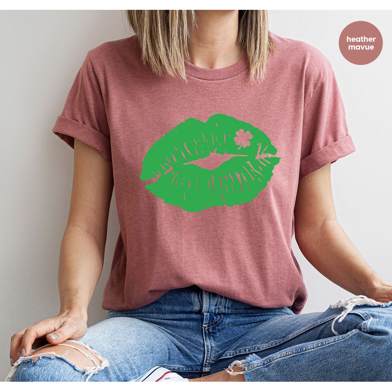 St Patricks Day T-Shirt, Retro Lips Graphic Tees, Irish Crewneck Sweatshirt, Shirts for Women, St Patricks Day Gift, Gifts for Her - 4.jpg