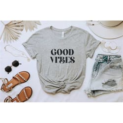 good vibes shirt | good vibes graphic tee for women | oversized t-shirt | boho minimalist 70s retro tshirt | gift for he