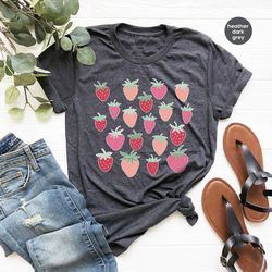 Strawberry Shirts, Strawberry Crewneck Sweatshirt, Summer Shirts, Aesthetic Shirts for Women, Gifts for Her, Strawberry