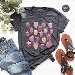 strawberry shirts, strawberry crewneck sweatshirt, summer shirts, aesthetic shirts for women, gifts for her, strawberry