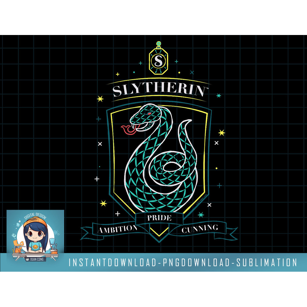 Harry Potter Deathly Hallows 2 Slytherin Bright Snake Crest png, sublimate, digital download.jpg