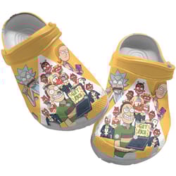 movie clog shoes, rick and morty clog shoes unisex, sitcom crocs, movie crocs, movie sandals, rick and morty crocs